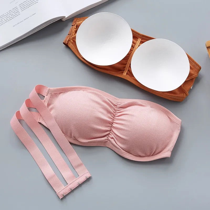 Strapless removable paded bra