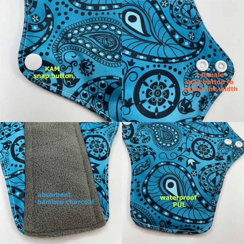 4pcs periods pad Say goodbye to disposable pads and hello to comfort with this reusable waterproof cloth sanitary napkin