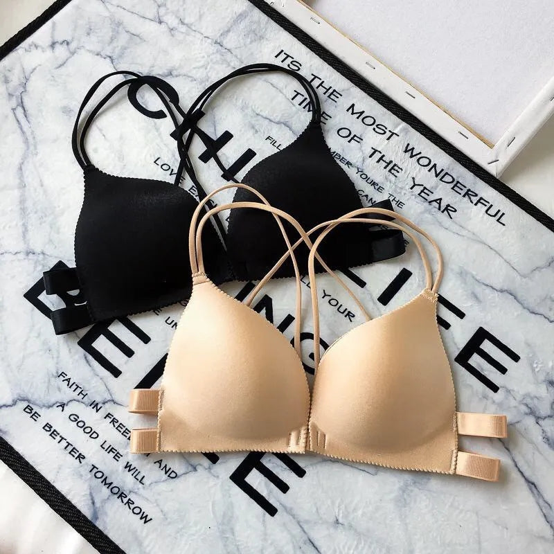 Front lock foam push bra