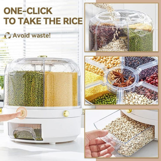 Sealed 360 Degree Rotating Rice Dispenser