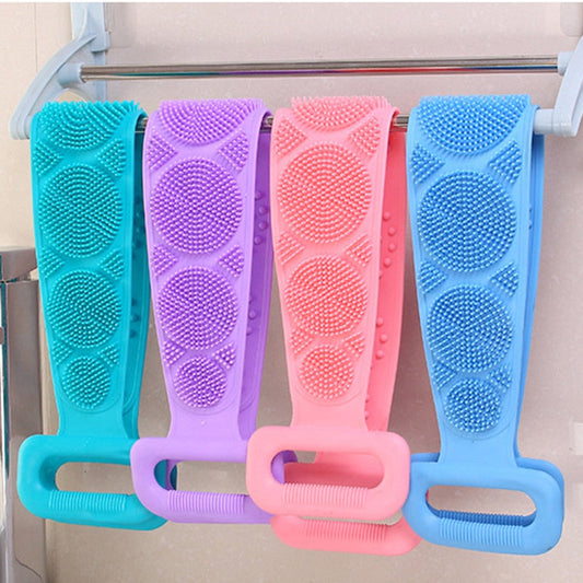 Bath Brushes Towel Soft Silicone Body Brush Bath Belt Exfoliating Massage Back Belt Wash Skin Household Clean Shower Brush