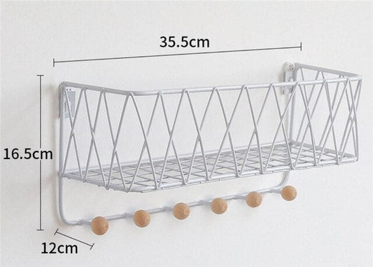 Iron Grid Wall Mounted Storage Basket