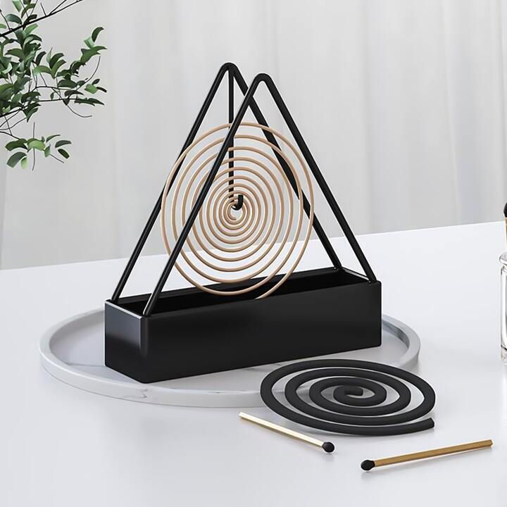 Metal coil standTriangle Coil Holder, Iron Mosquito Incense Box, Creative Mosquito Coil Holder With Tray, Mosquito Repellent Incense Rack, Creative Incense Rack Home Tools, Anti-Scald Mosquito Coil Holder With Tray ( FREE SHIPPING )