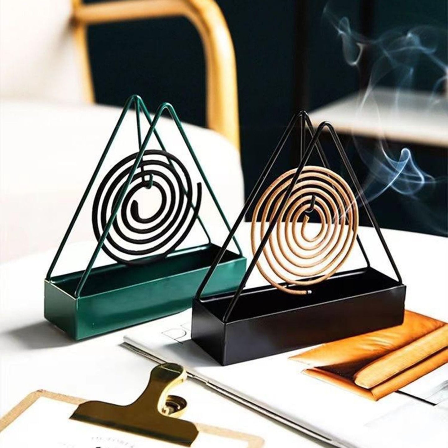 Metal coil standTriangle Coil Holder, Iron Mosquito Incense Box, Creative Mosquito Coil Holder With Tray, Mosquito Repellent Incense Rack, Creative Incense Rack Home Tools, Anti-Scald Mosquito Coil Holder With Tray ( FREE SHIPPING )