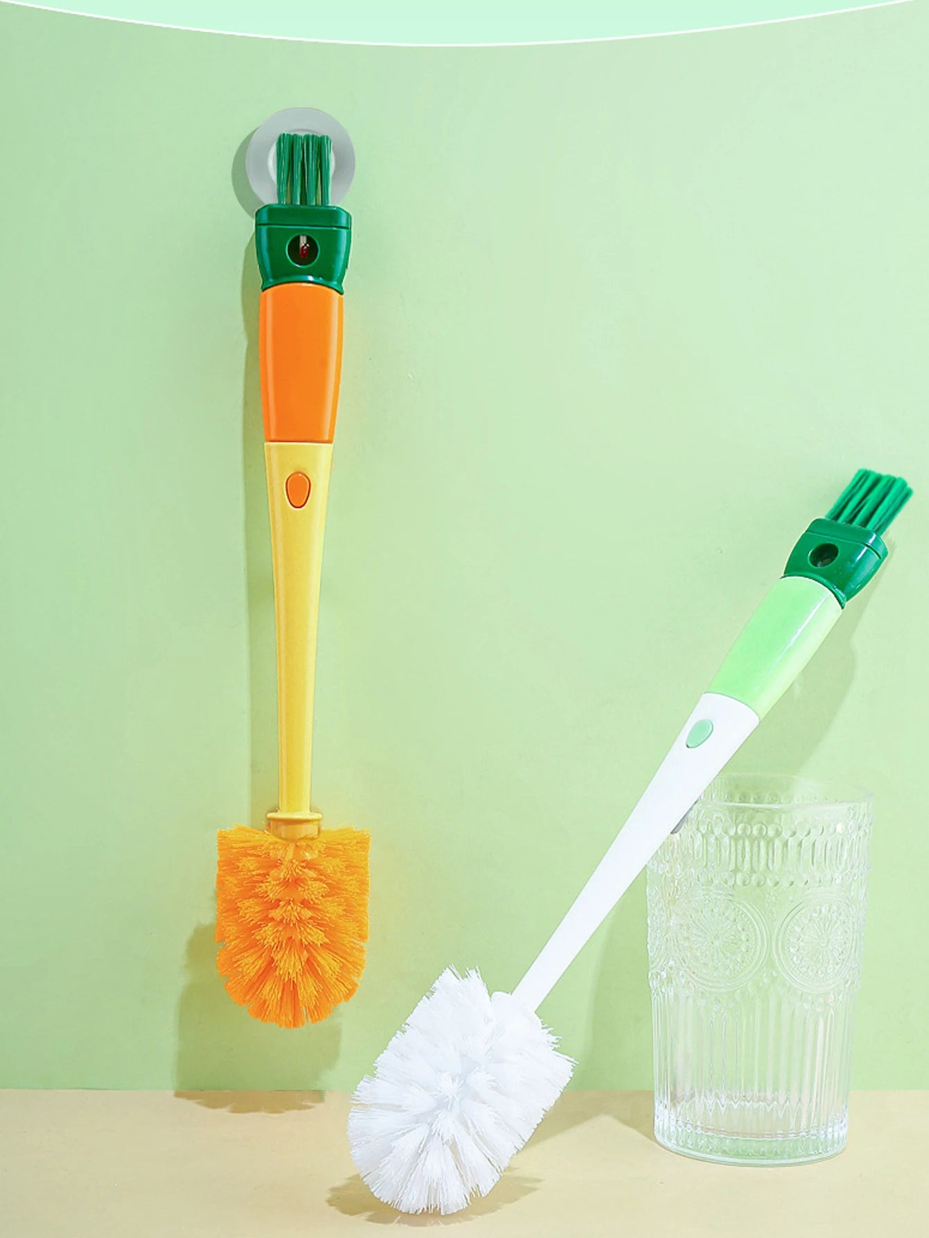 Multi-functional long handle thermos cup bottle pacifier clean brush