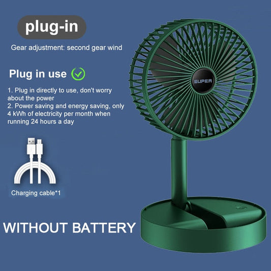Rechargeable telescopic summer fan