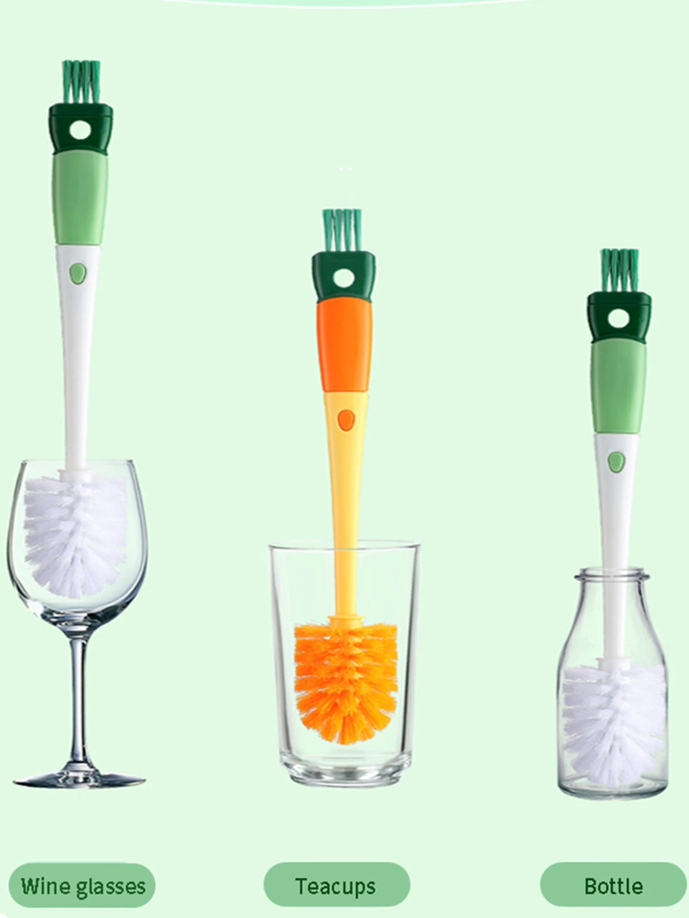 Multi-functional long handle thermos cup bottle pacifier clean brush