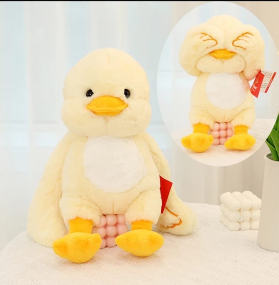 Cute Kids playing cartoon characters plush toy