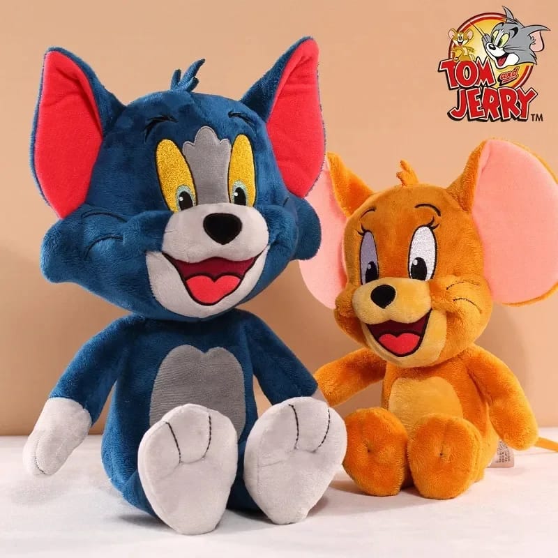 Tom and jerry plush toy pair