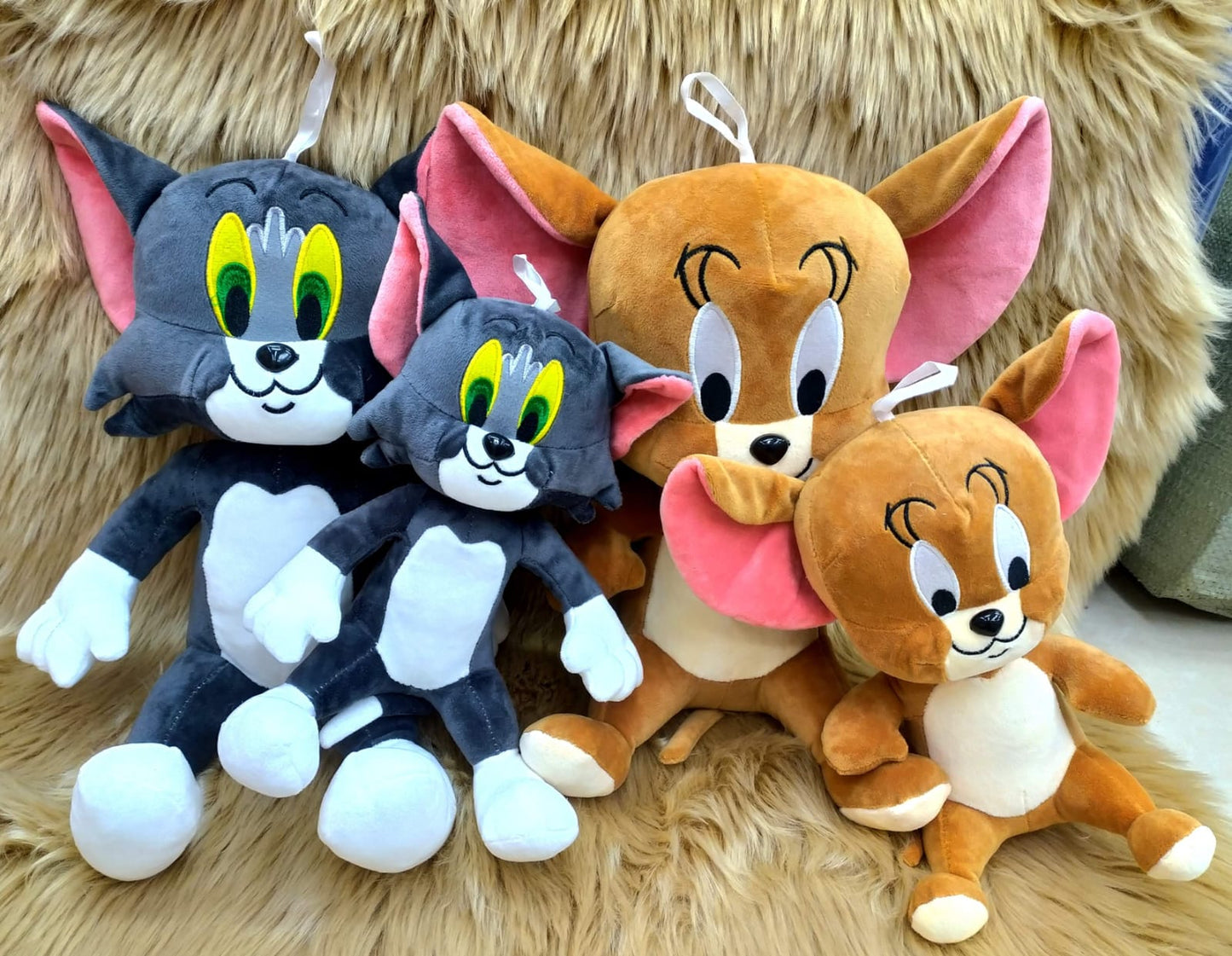 Tom and jerry plush toy pair