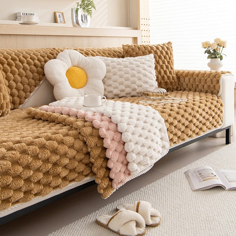 Plush Sofa Covers, Anti-slip Couch Cushion,