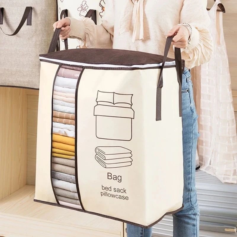 Non-Woven Fabrics Transparent Visual Window for Quilt Storage Household Items clothing quilt Storage Bag