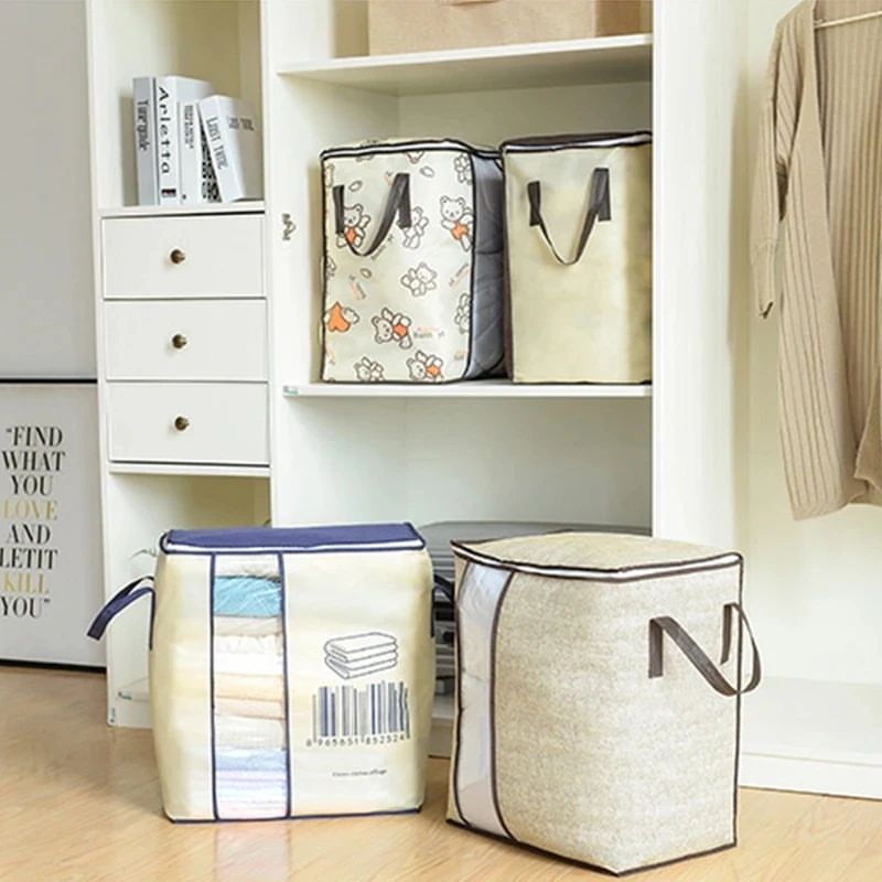 Non-Woven Fabrics Transparent Visual Window for Quilt Storage Household Items clothing quilt Storage Bag