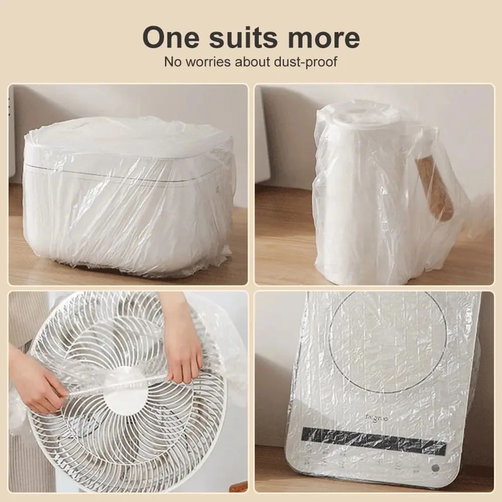 10pcs Disposable Dust Covers Large Capacity Plastic Transparent Kitchen Appliances Fans Rice Cooker Dust Insect Prevention Cover