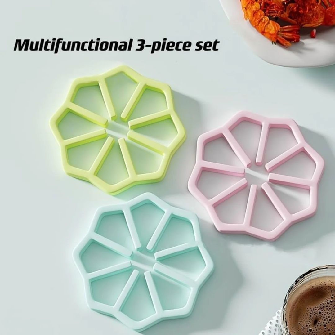Flower shape silicon heat resistance pot matte ( 2PCS)