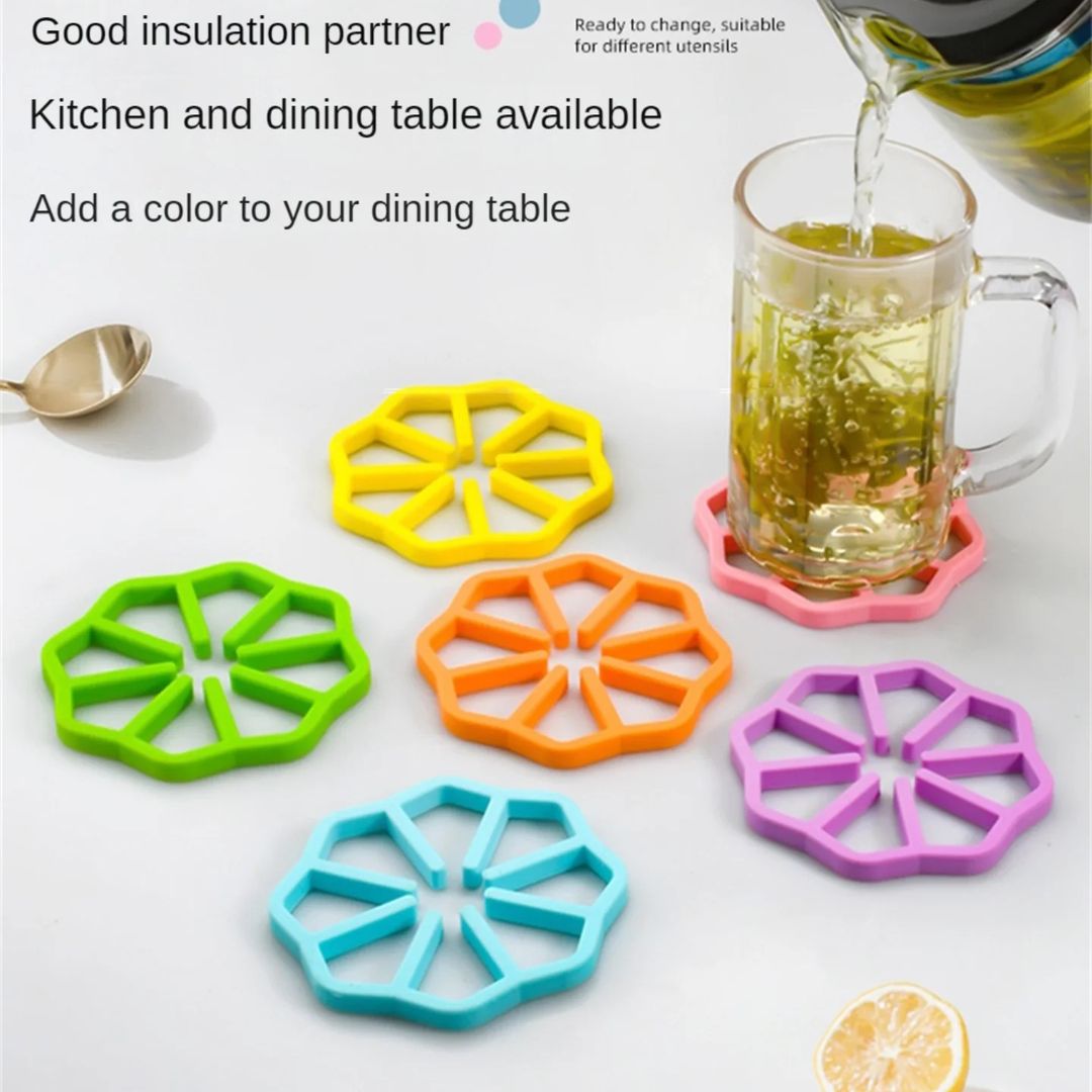 Flower shape silicon heat resistance pot matte ( 2PCS)