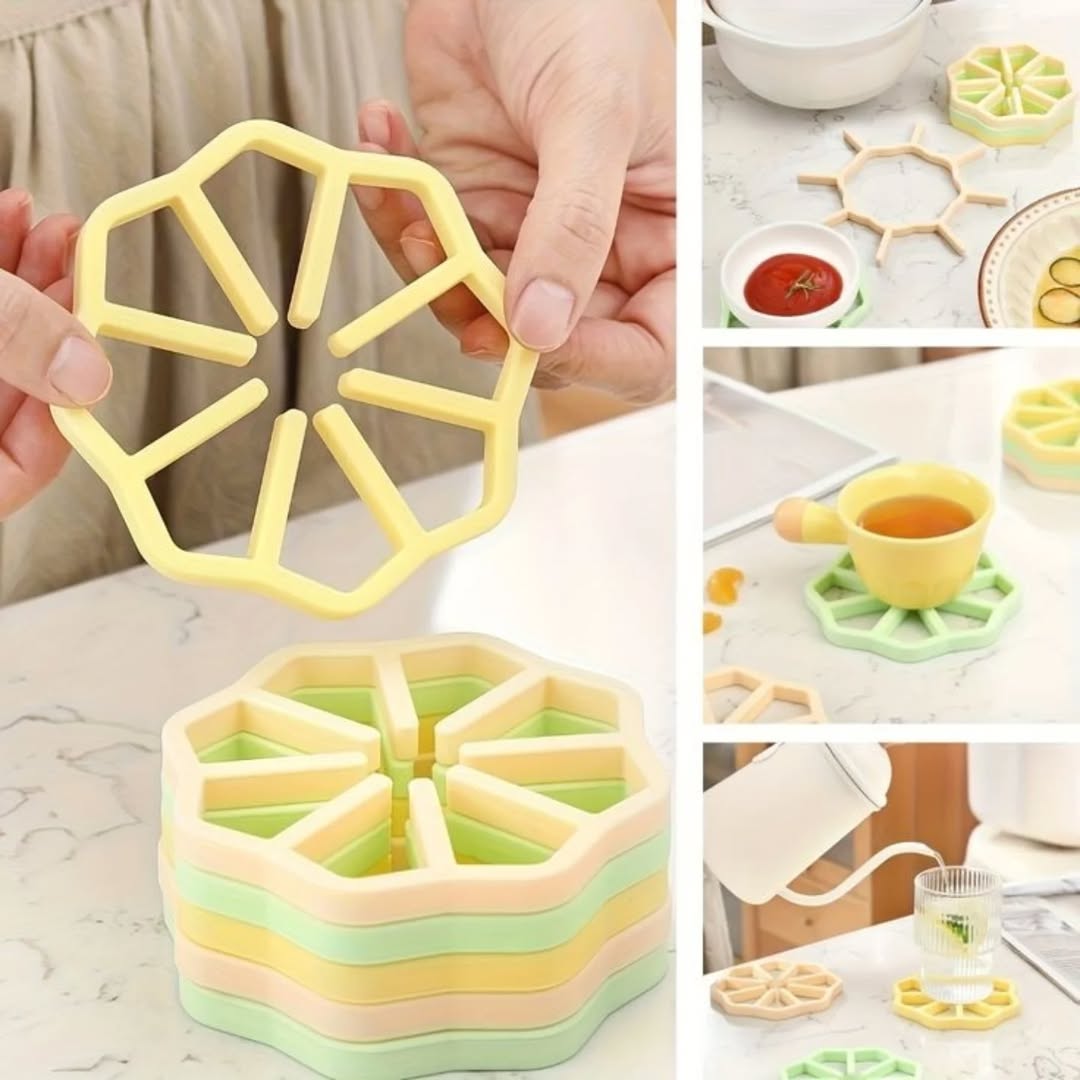 Flower shape silicon heat resistance pot matte ( 2PCS)