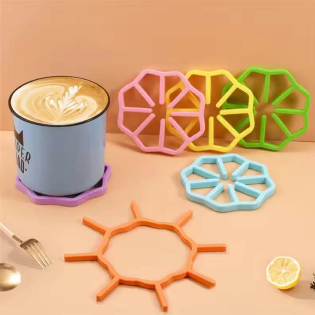 Flower shape silicon heat resistance pot matte ( 2PCS)