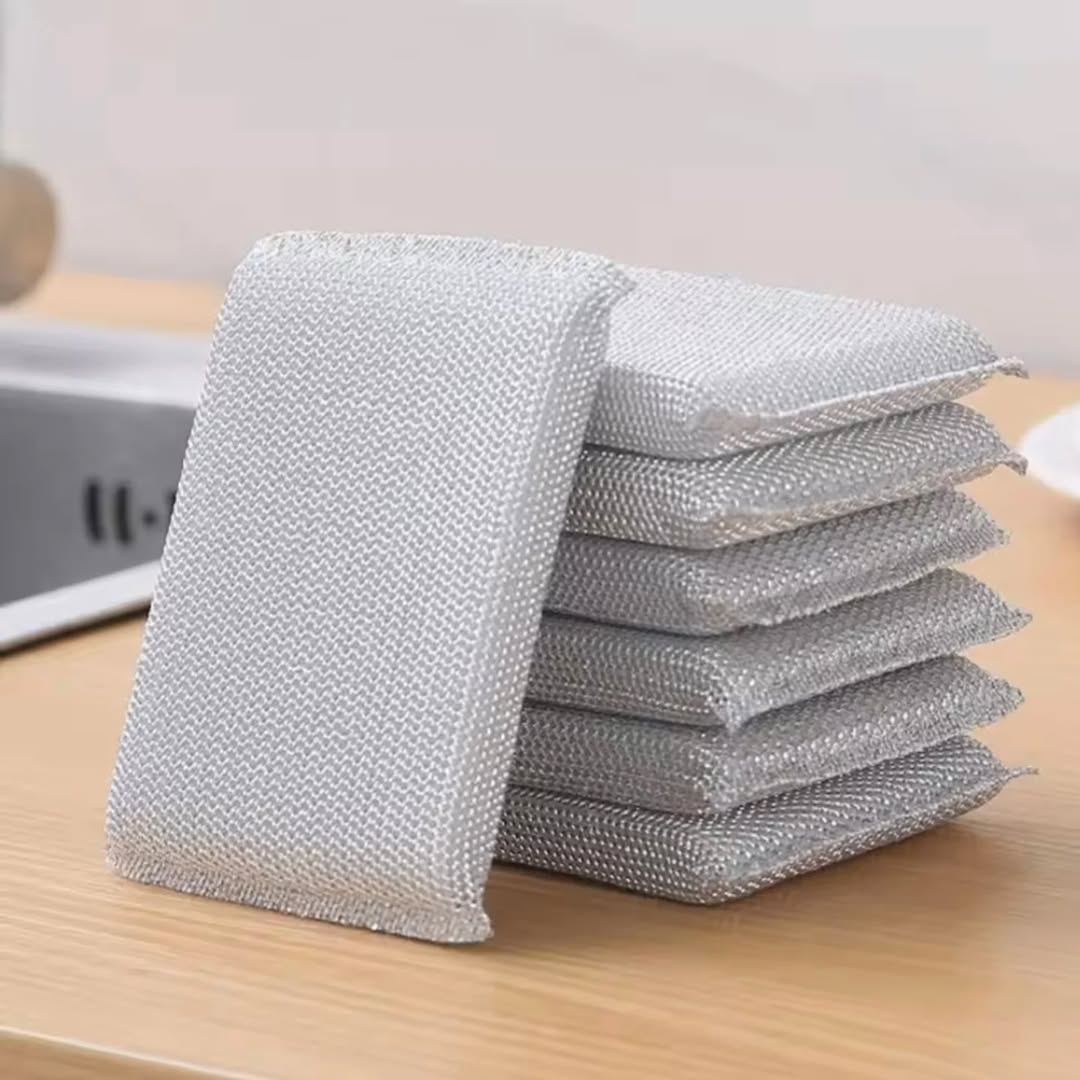 Double sided steel wire dishwashing sponge ( 4 pcs )