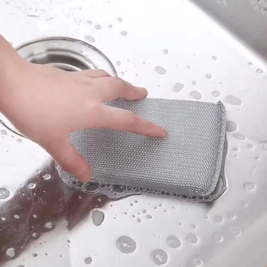 Double sided steel wire dishwashing sponge ( 4 pcs )