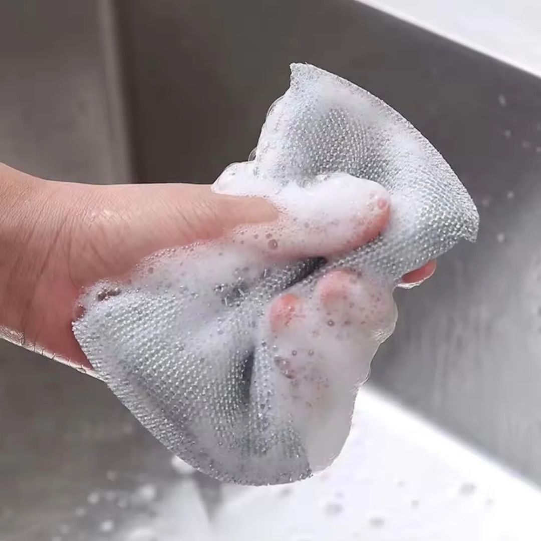 Double sided steel wire dishwashing sponge ( 4 pcs )