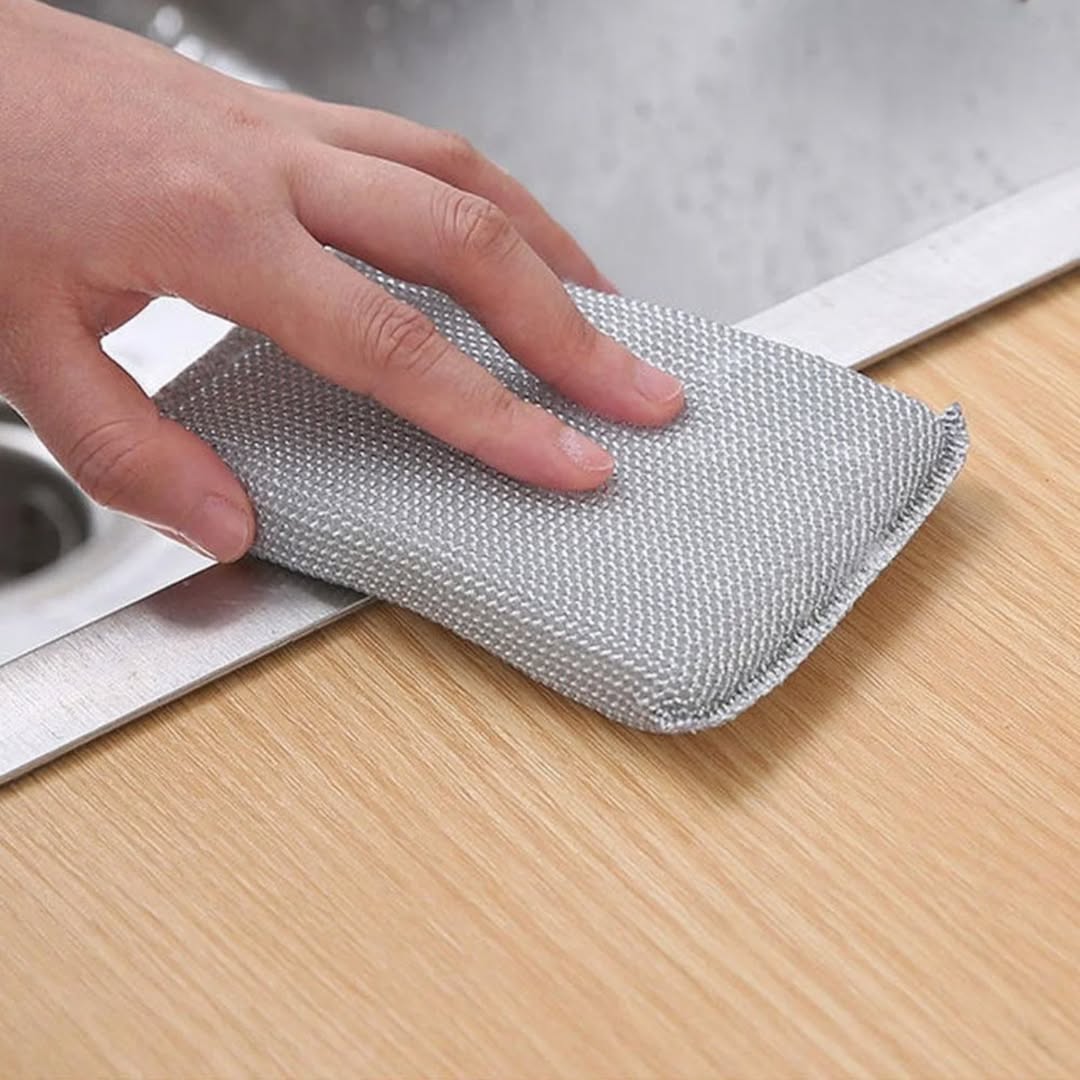 Double sided steel wire dishwashing sponge ( 4 pcs )