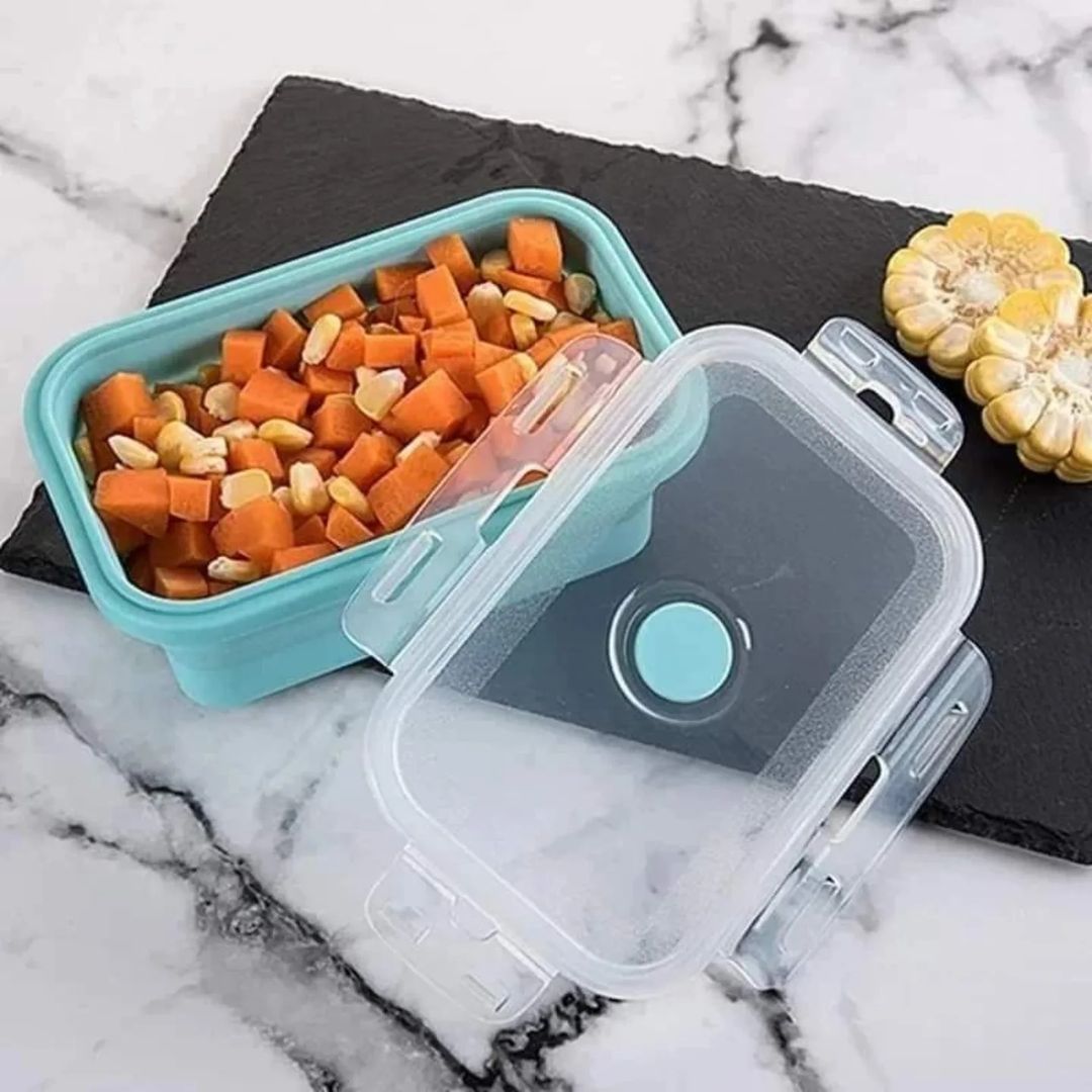 Silicon air sealed collapsible food container 4pcs