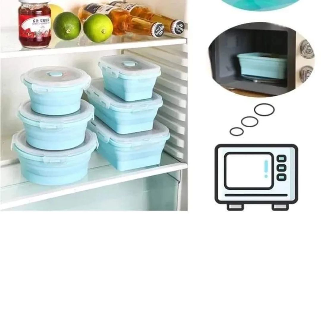 Silicon air sealed collapsible food container 4pcs