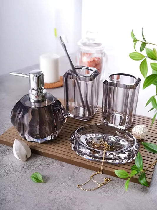 Acrylic 4Pcs Bathroom Accessories Set