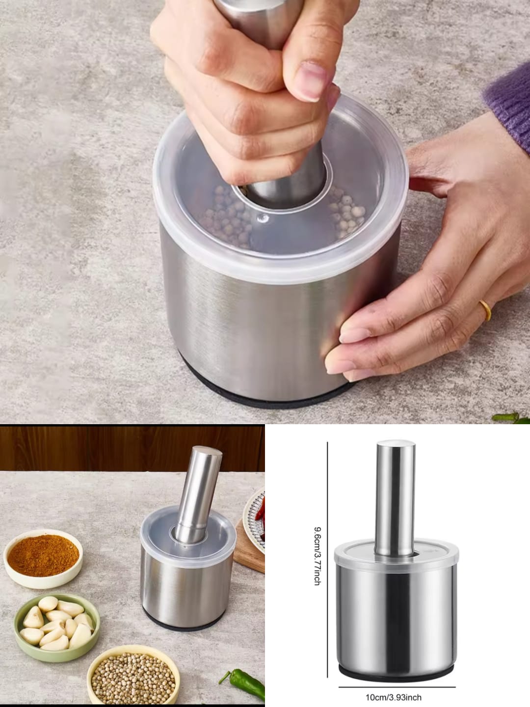 Generic Stainless Steel Mortar And Pastel (Hawan Dasta)