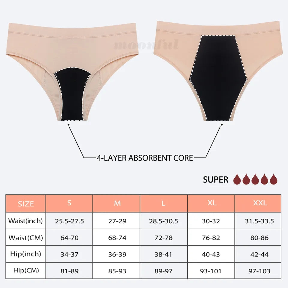 1 pcs period panties Say goodbye to period stains and hello to comfort with our mid-waist period panties