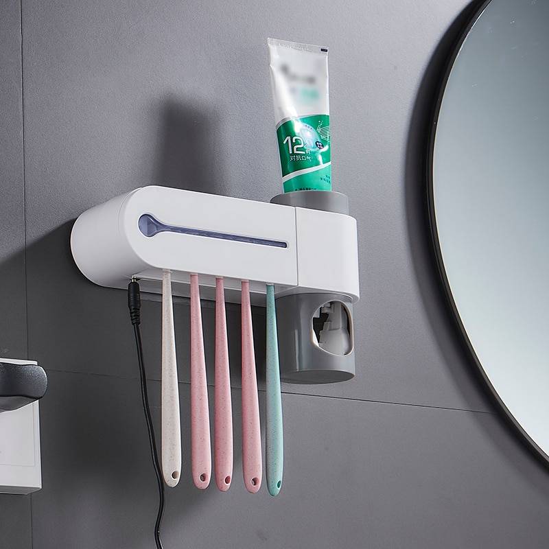 3In1 Antibacterial Toothpaste Squeezer & Brush Holder