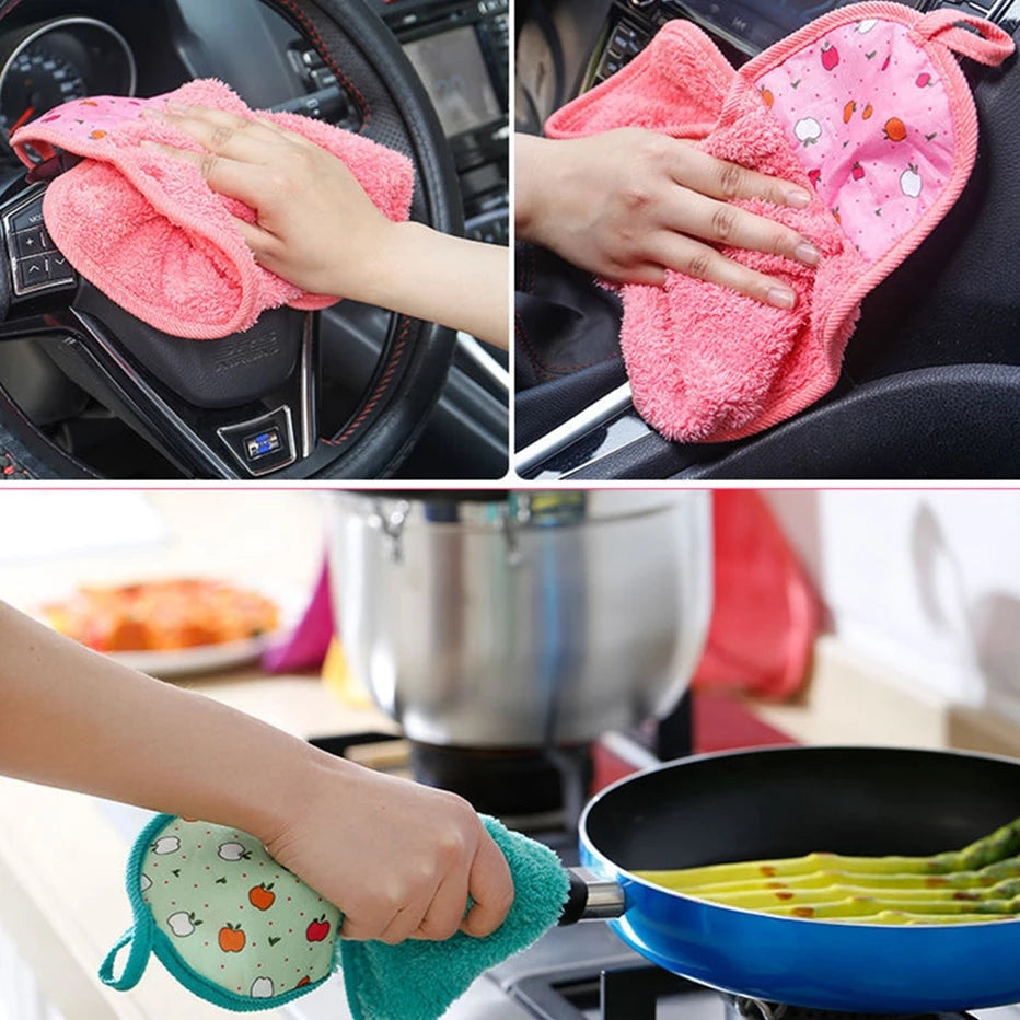 Hanging Kitchen Towel Small Soft Dish Towel Cloth for Kitchen Bathroom Use