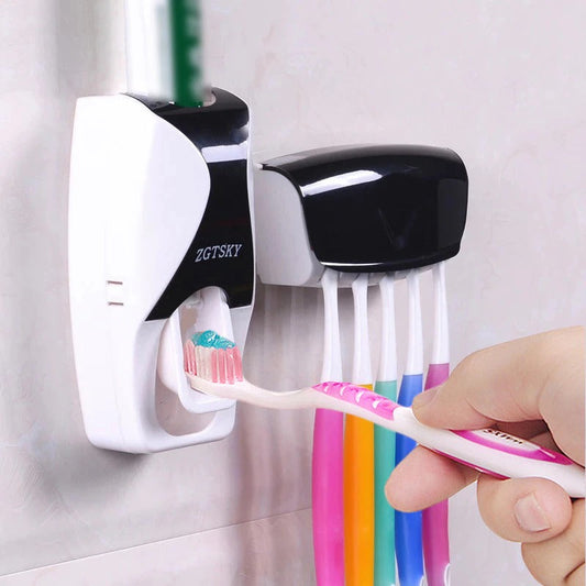 Creative Toothpaste Dispenser and Toothbrush Holder
