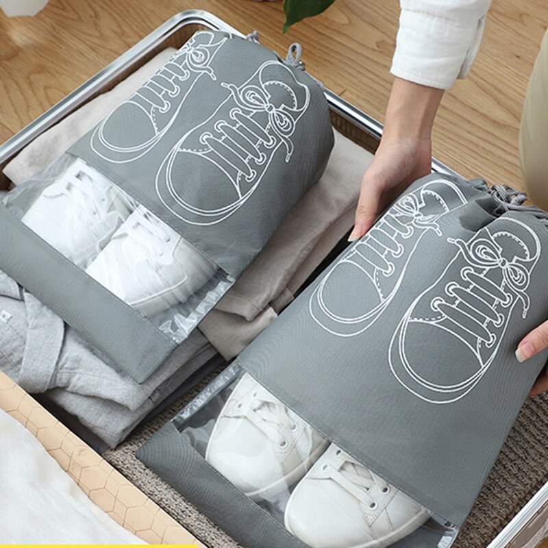 2 pcs Portable Shoe Organizer Drawstring Bag