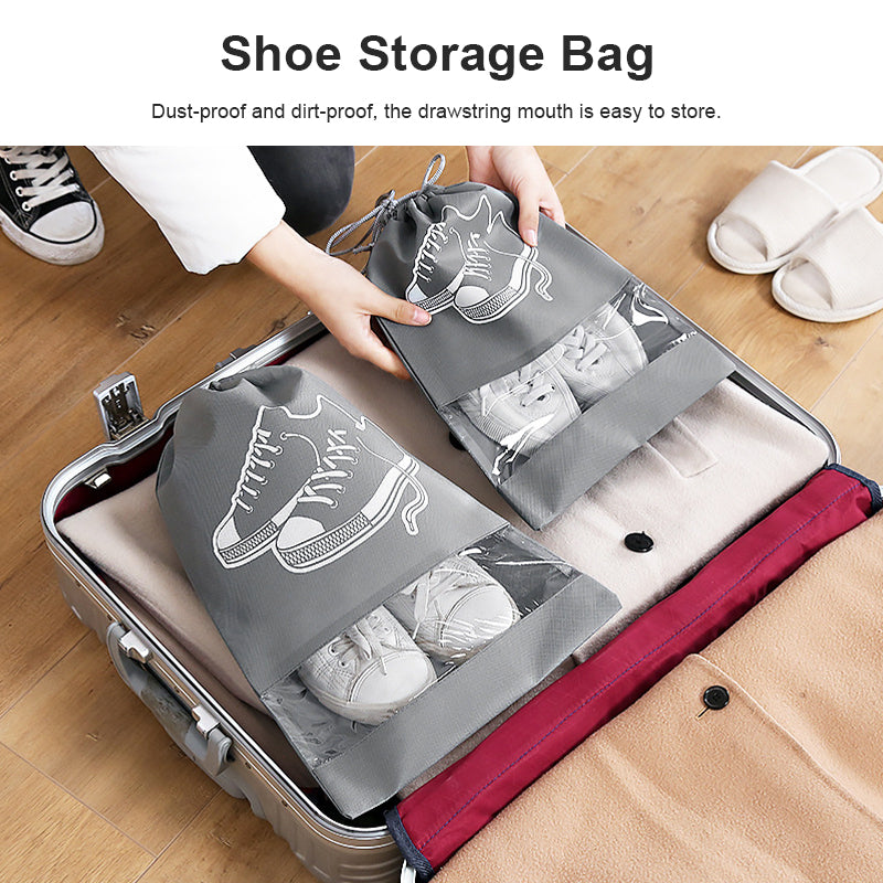 2 pcs Portable Shoe Organizer Drawstring Bag