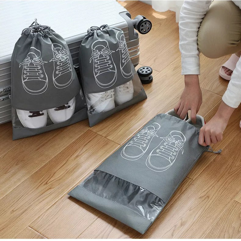 2 pcs Portable Shoe Organizer Drawstring Bag
