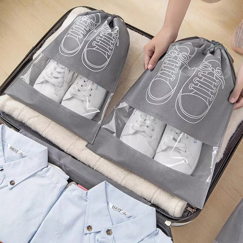 2 pcs Portable Shoe Organizer Drawstring Bag