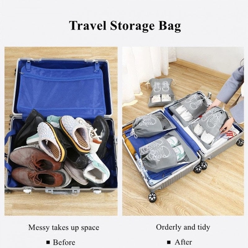 2 pcs Portable Shoe Organizer Drawstring Bag