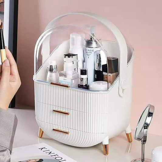 Premium Covered Cosmetic Organizer With Drawers