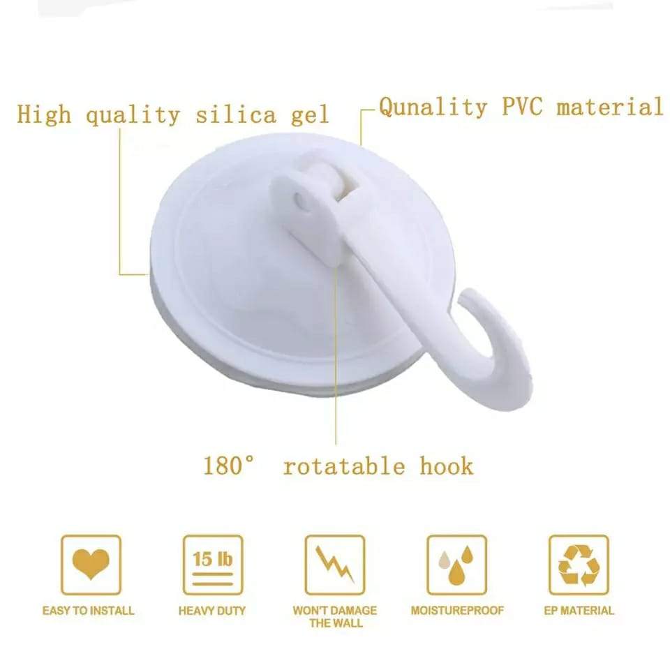 Multi-Purpose Suction Cup Strong Wall Hook 2 pcs