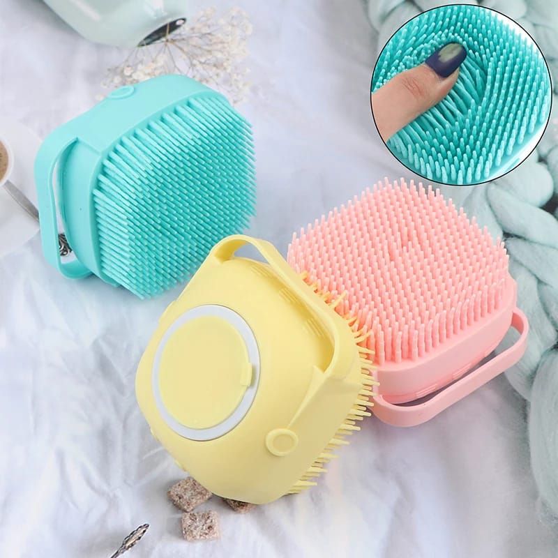 Silicone Soft Bath Body Brush With Shampoo Dispenser