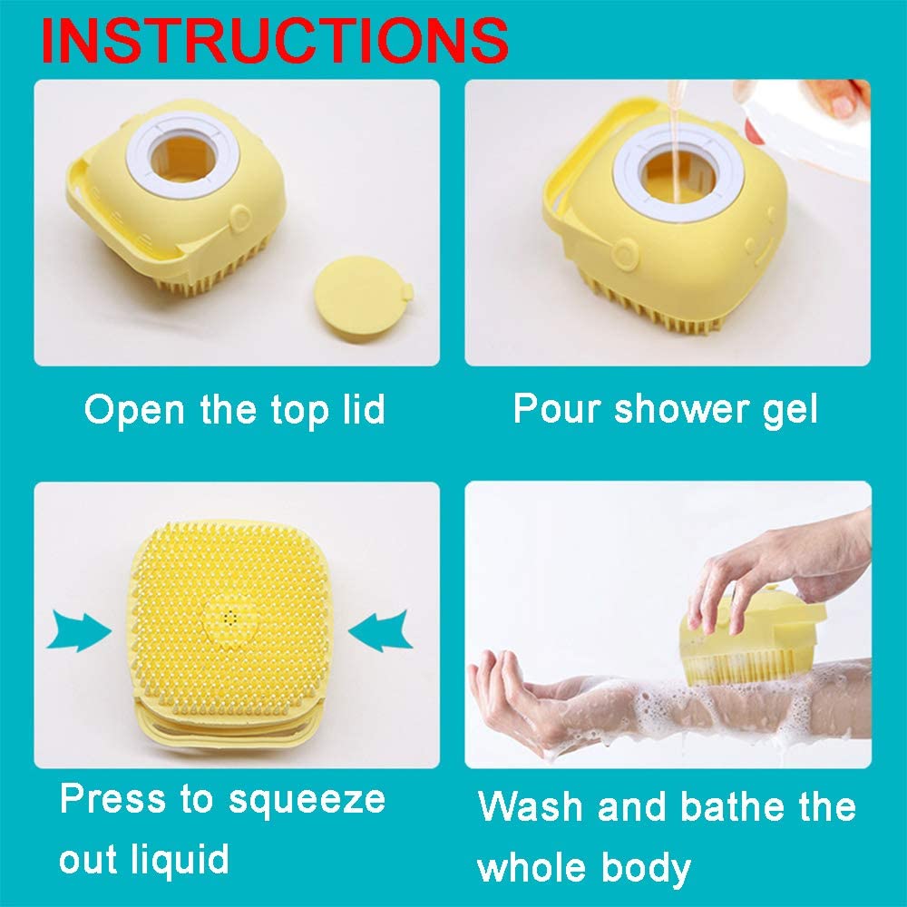 Silicone Soft Bath Body Brush With Shampoo Dispenser