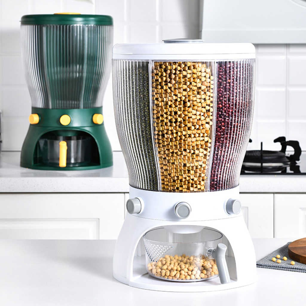 4 Partition Rotating Cereal Dispenser (10KG Capacity)