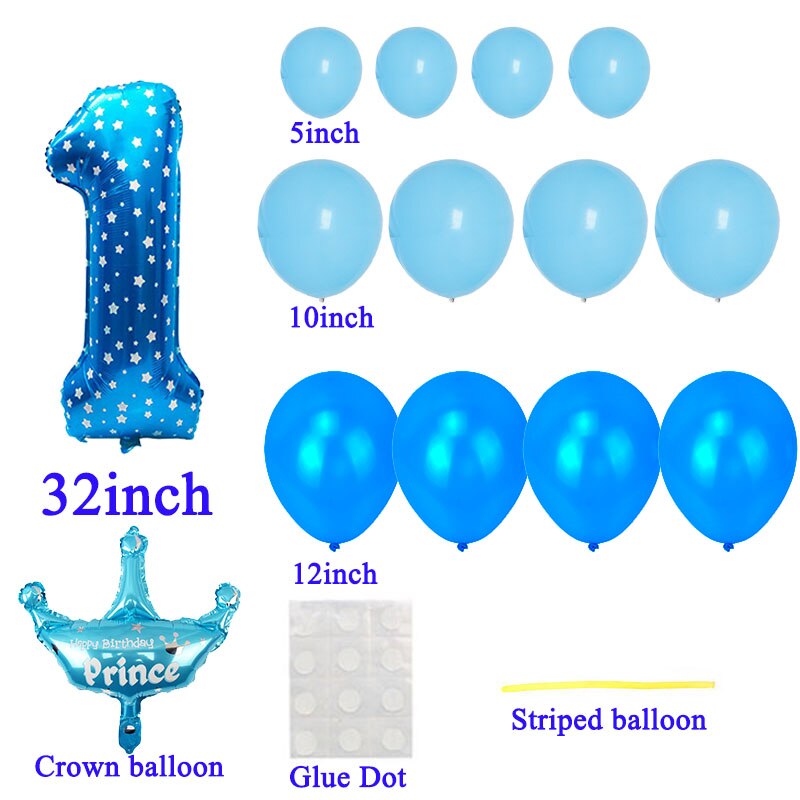 Heronsbill 1st 1 2 3 4 5 6 7 8 9 Years Happy Birthday Foil Number Balloons Baby Boy Girl Party Decorations Kids Supplies 2nd 3rd