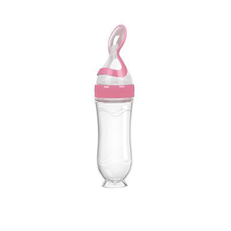 Newborn Baby Silicone Rice Cereal Paste Bottle Baby Feeding Spoon