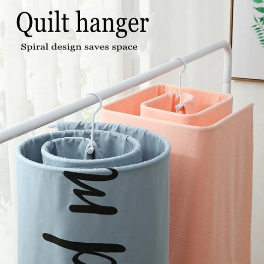 QG Round spiral Quilt Sheets Hanger Stainless Steel Rotating Drying Rack Save Space Blanket Hanger Outdoor Home Balcony Hanger