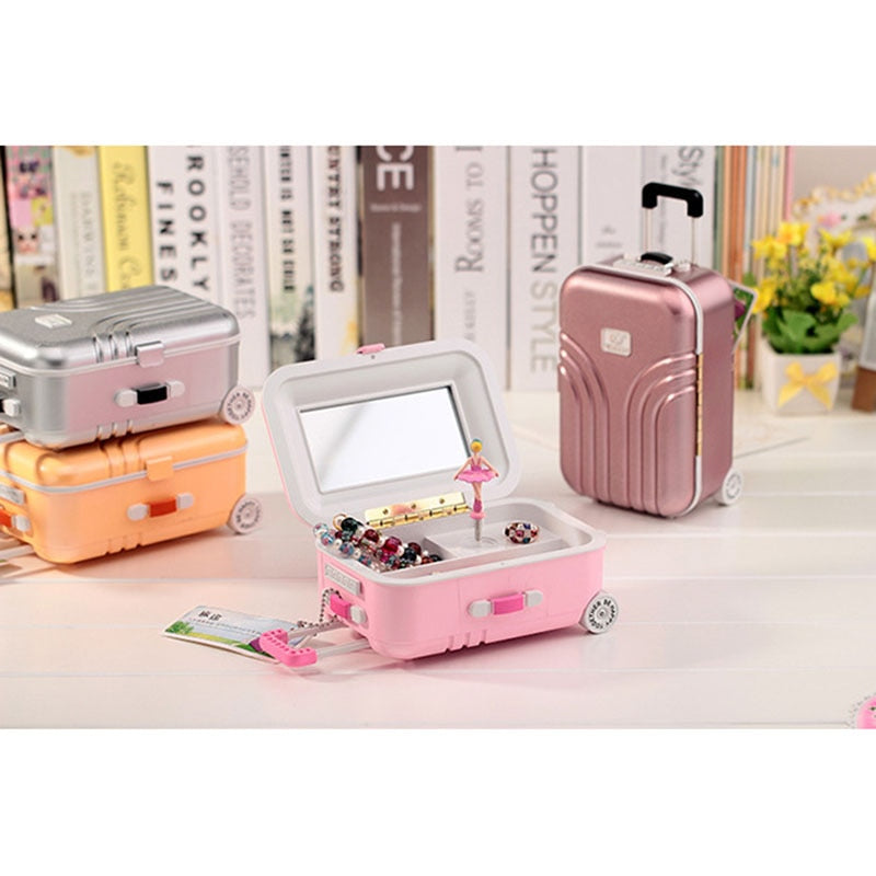 Creative Fun Suitcase Style Music Box Jewelry organizer