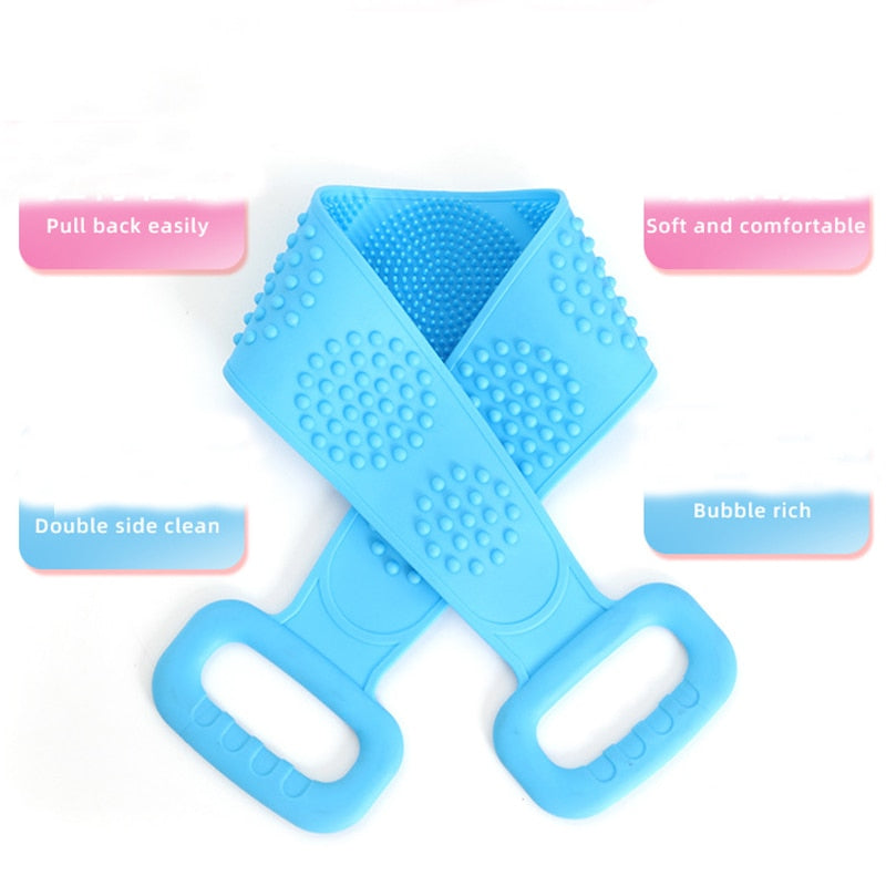 Bath Brushes Towel Soft Silicone Body Brush Bath Belt Exfoliating Massage Back Belt Wash Skin Household Clean Shower Brush