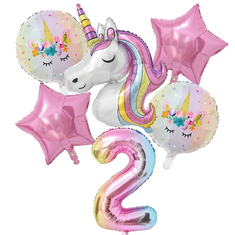 1Set Rainbow Unicorn Balloon